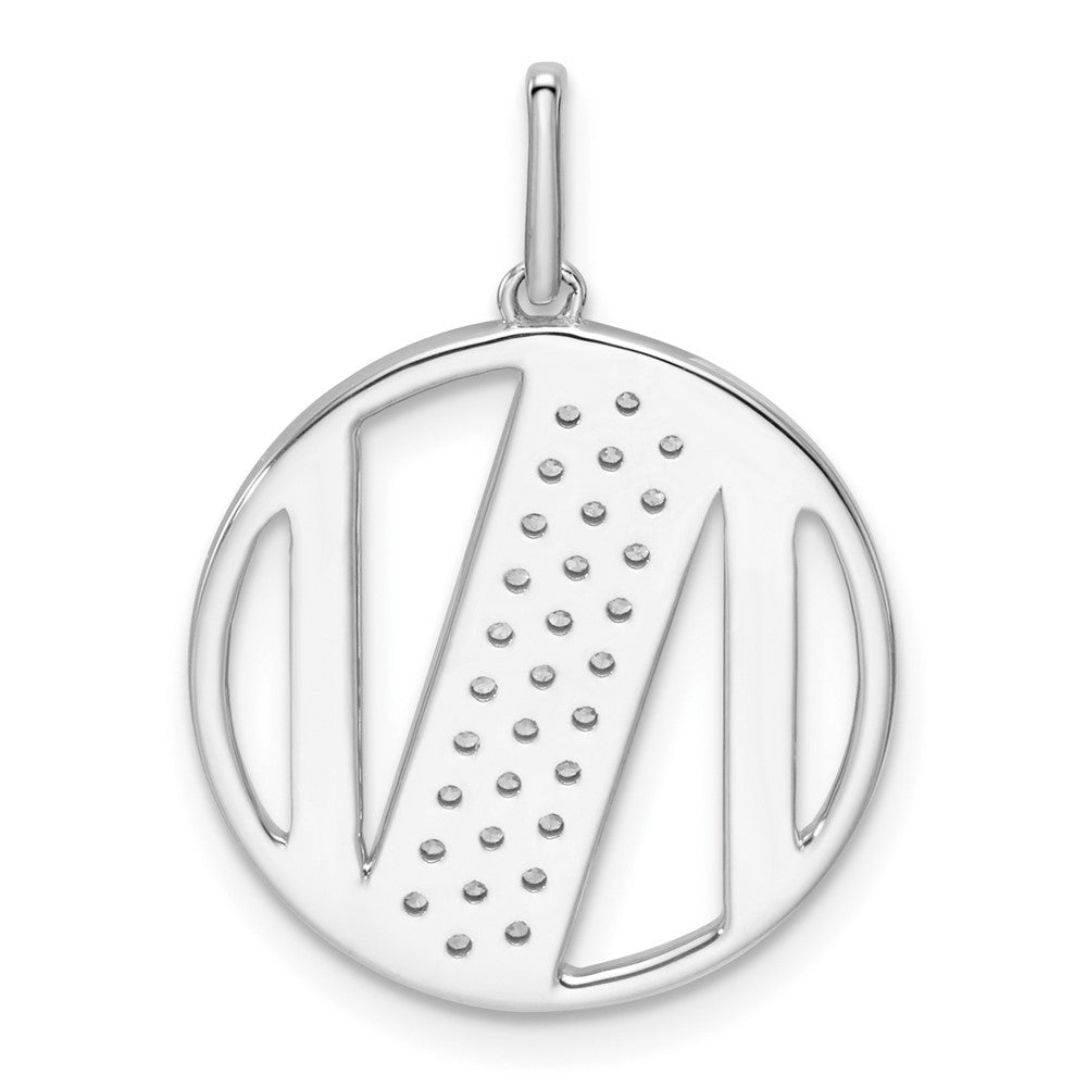 14K White Gold Gatsby Diamond Initial N Charm