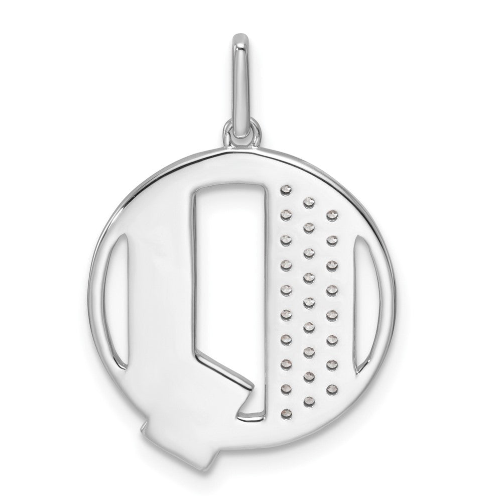 14K White Gold Gatsby Diamond Initial Q Charm