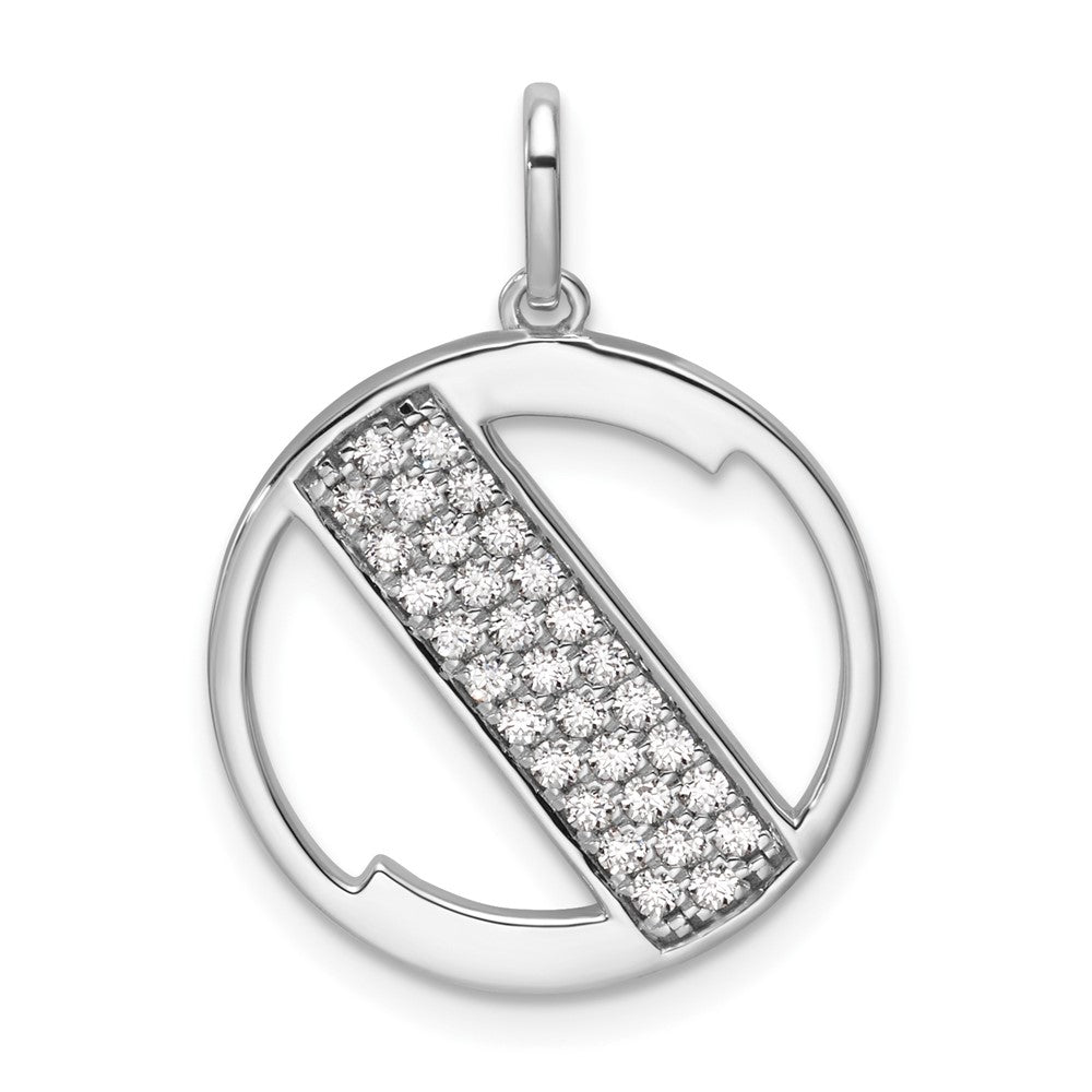 14K White Gold Gatsby Diamond Initial S Charm