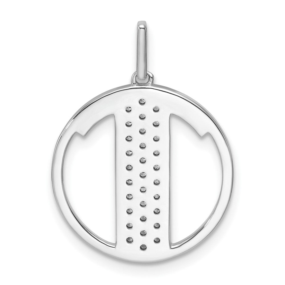 14K White Gold Gatsby Diamond Initial T Charm