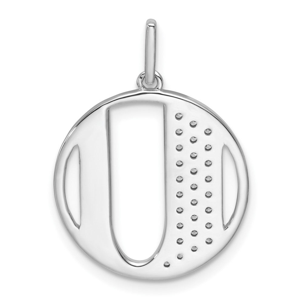 14K White Gold Gatsby Diamond Initial U Charm