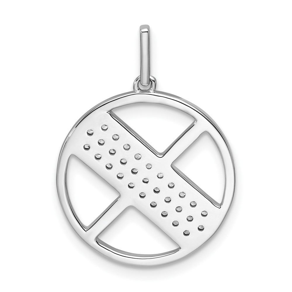 14K White Gold Gatsby Diamond Initial X Charm
