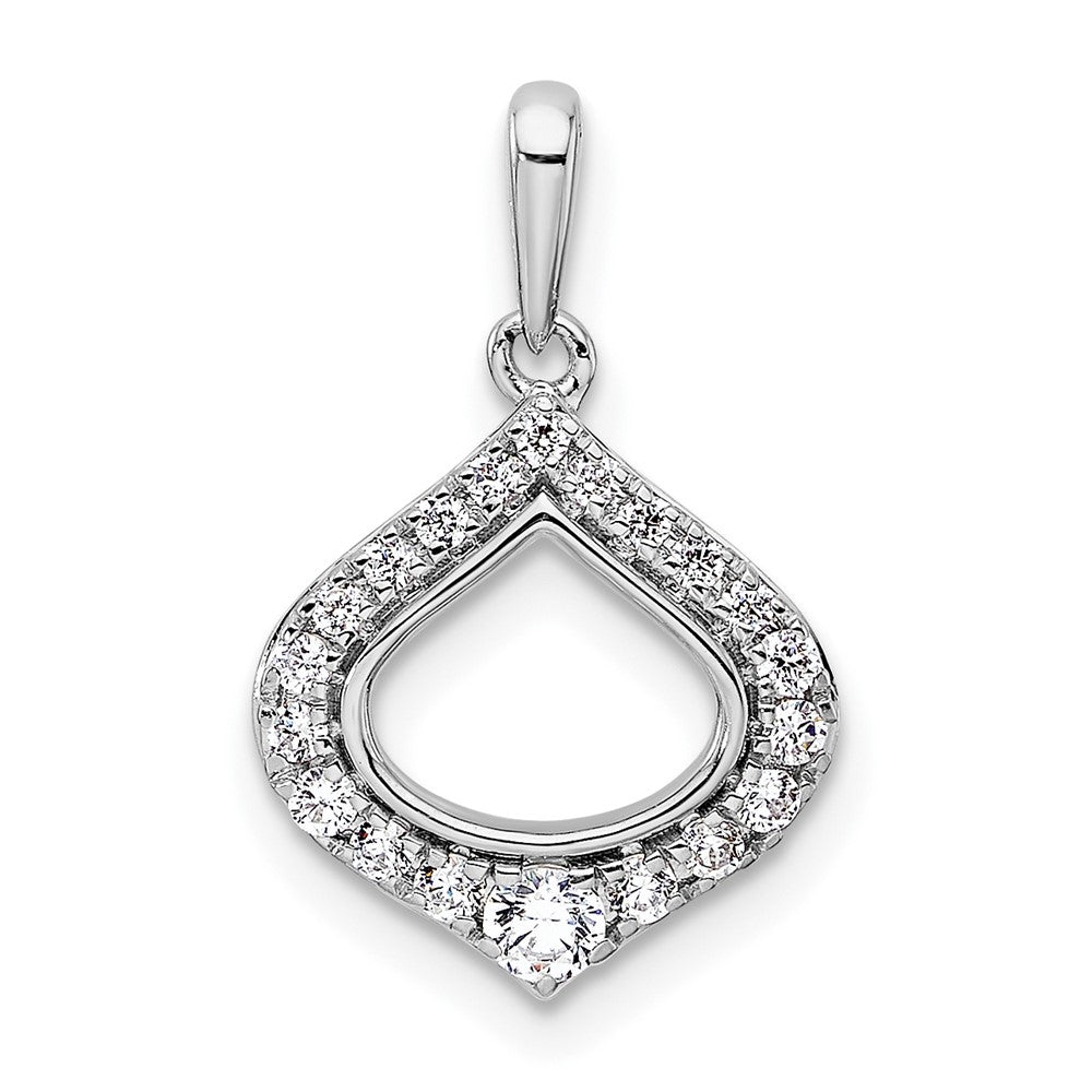 14k White Gold Diamond Pendant