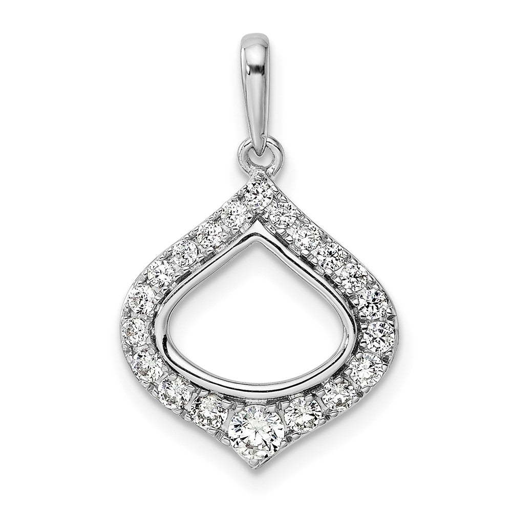14k White Gold Diamond Pendant