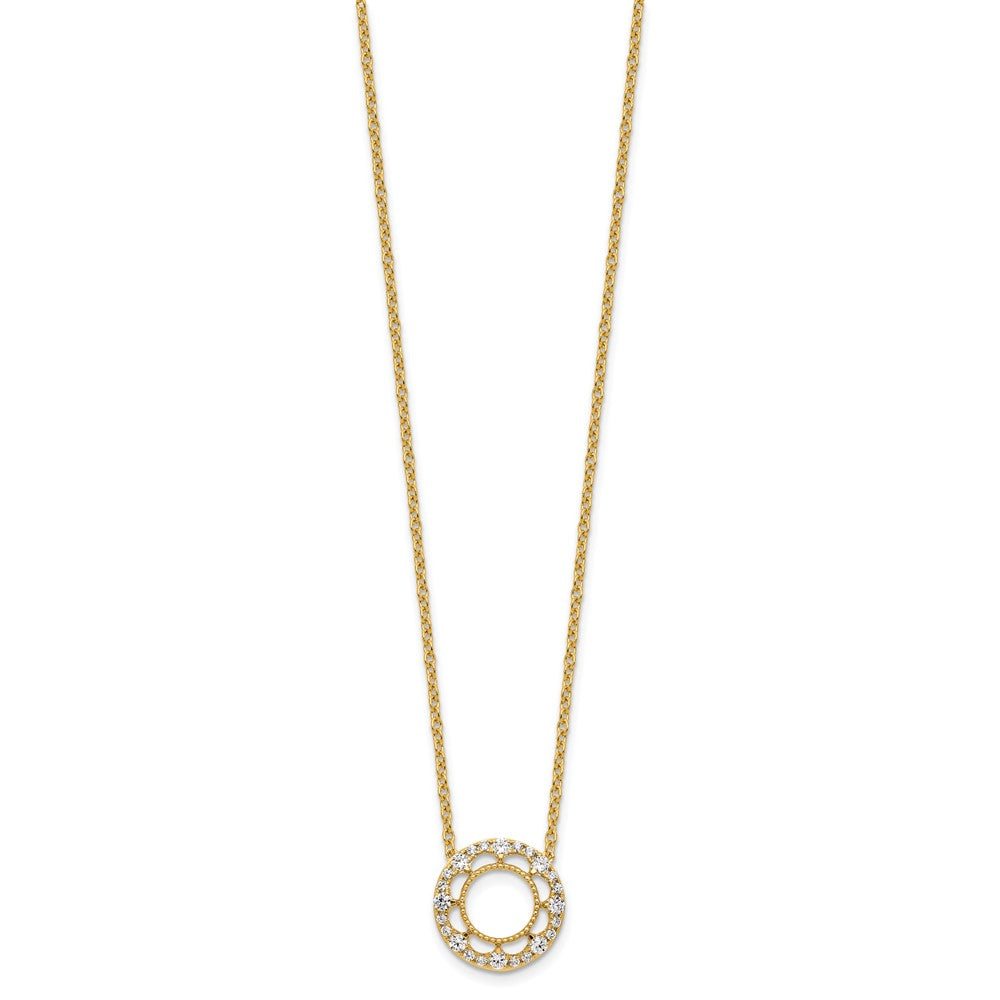 14k Fancy Circle Diamond 18in Necklace