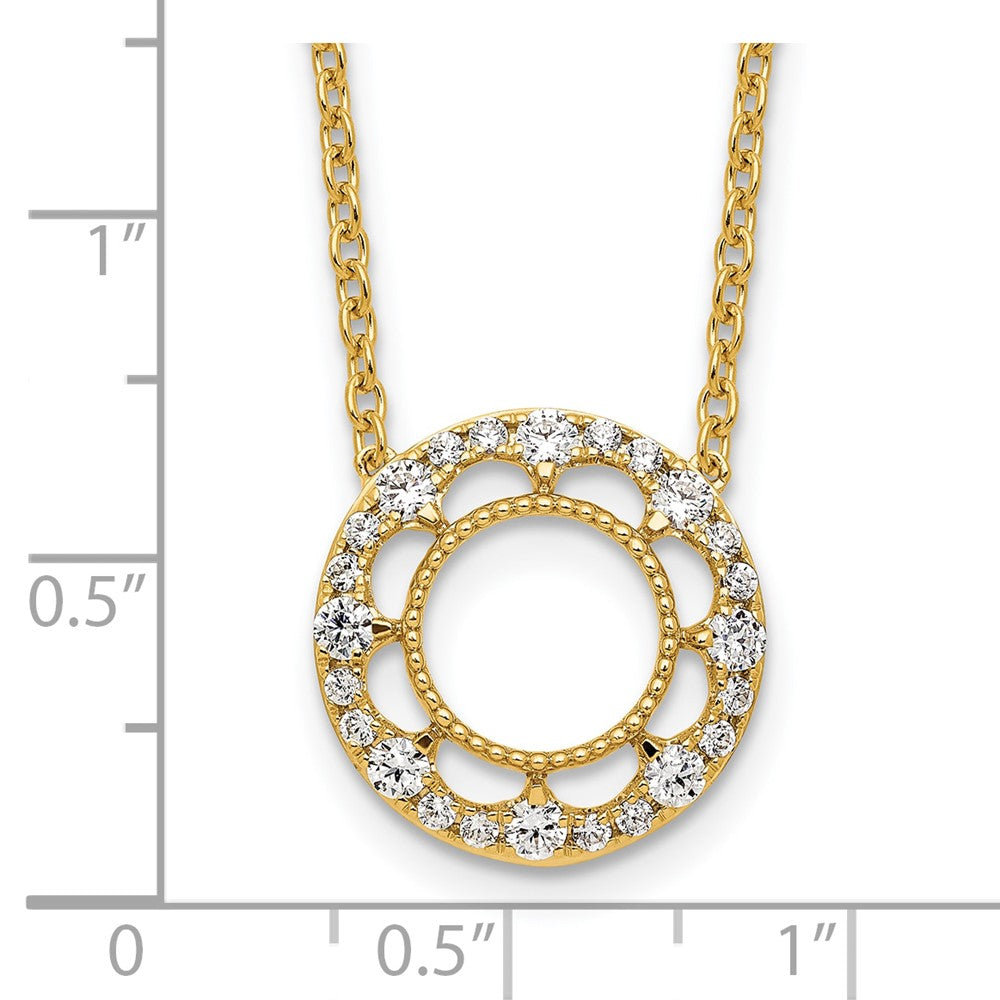 14k Fancy Circle Diamond 18in Necklace