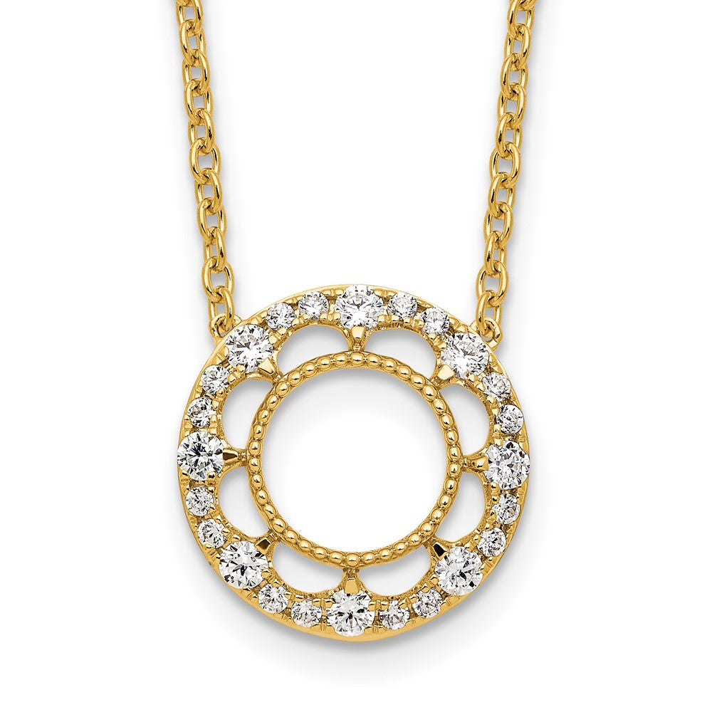 14k Fancy Circle Diamond 18in Necklace