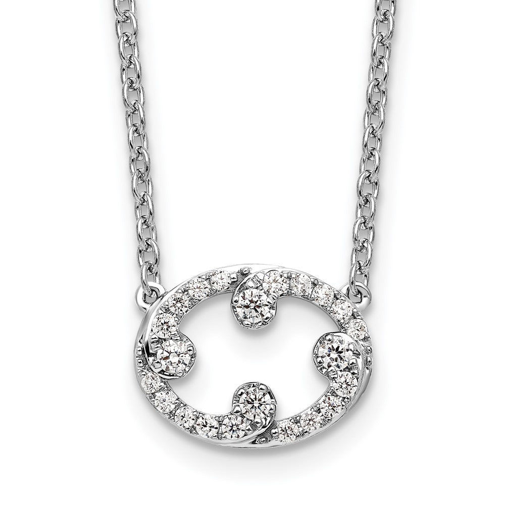 14k White Gold Diamond 18in Necklace
