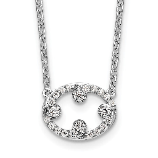 14k White Gold Diamond 18in Necklace