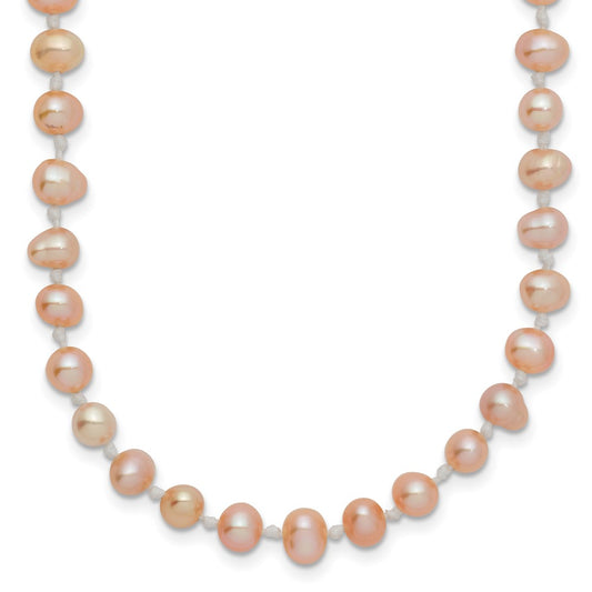 14k 4-5mm Pink Near-Round Freshwater Cultured Pearl 20 inch Necklace