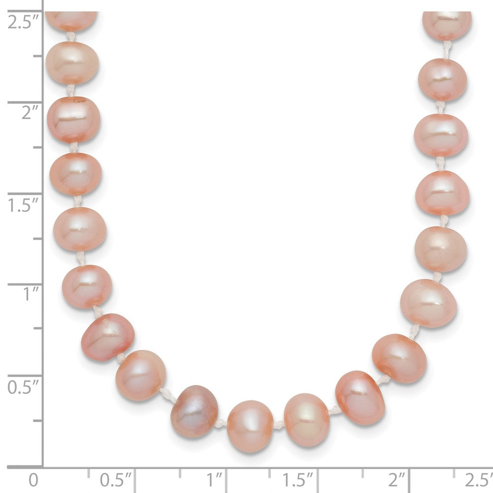 14k 6-7mm Pink Near-Round Freshwater Cultured Pearl 24 inch Necklace