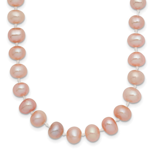 14k 6-7mm Pink Near-Round Freshwater Cultured Pearl 24 inch Necklace