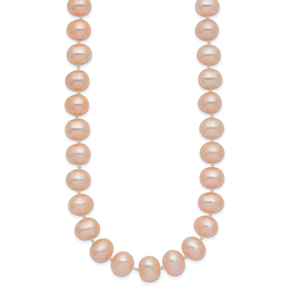 14k 8-9mm Pink Near-Round Freshwater Cultured Pearl 24 inch Necklace