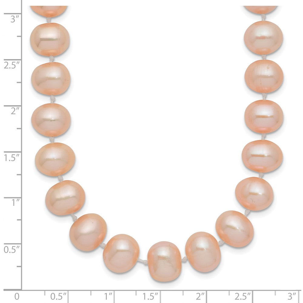 14k 8-9mm Pink Near-Round Freshwater Cultured Pearl 24 inch Necklace