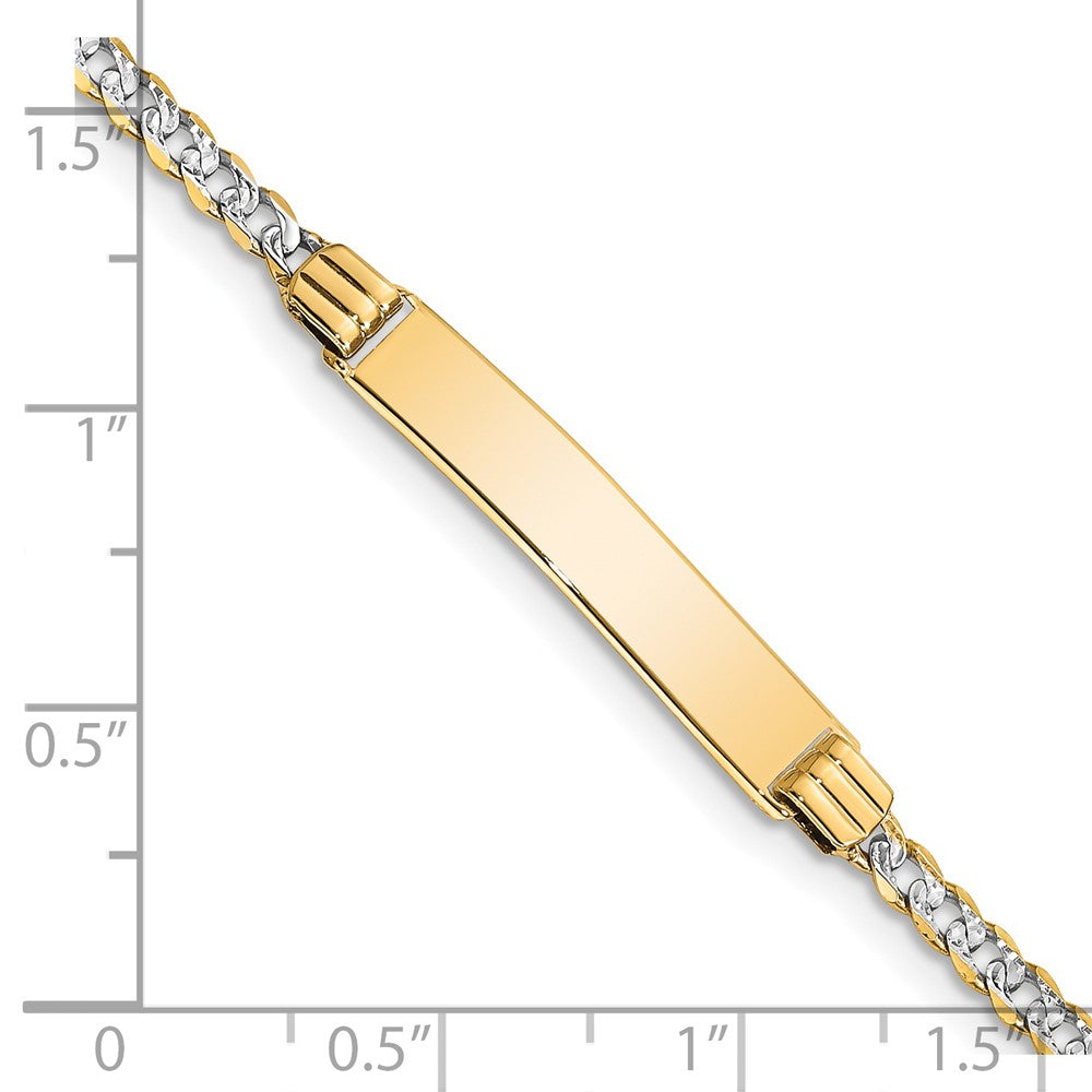 14k with Rhodium Pav‚ Curb ID Bracelet