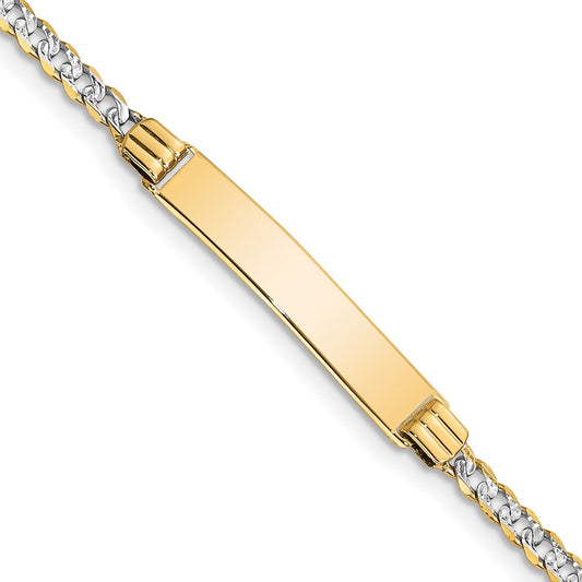 14k with Rhodium Pav‚ Curb ID Bracelet