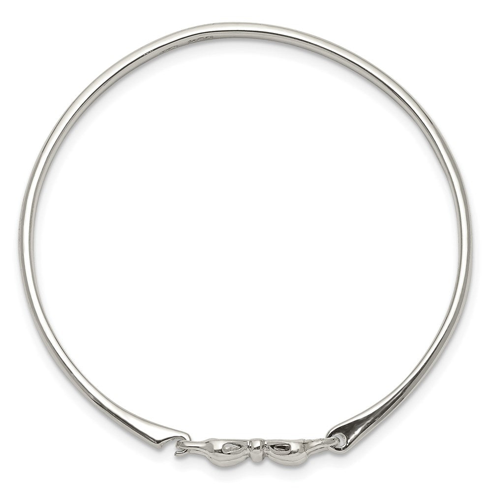 Sterling Silver Polished Bow Bangle Bracelet