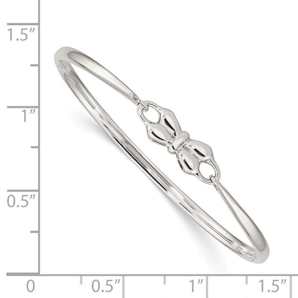 Sterling Silver Polished Bow Bangle Bracelet