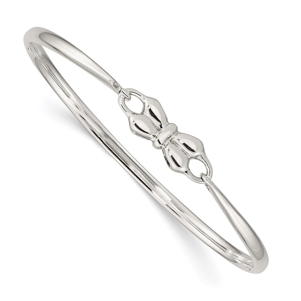 Sterling Silver Polished Bow Bangle Bracelet