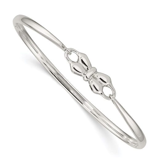 Sterling Silver Polished Bow Bangle Bracelet