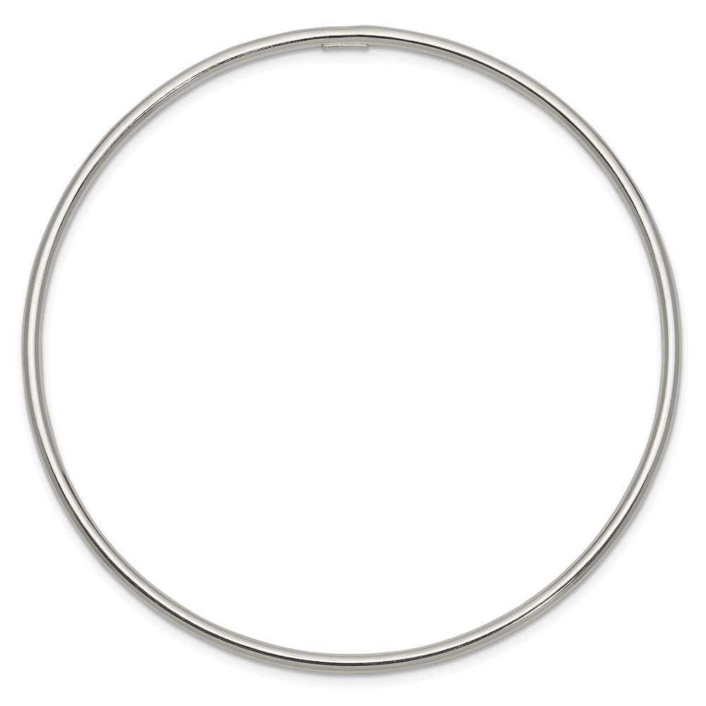 Sterling Silver Rhodium-plated 2mm Slip-on Bangle Bracelet