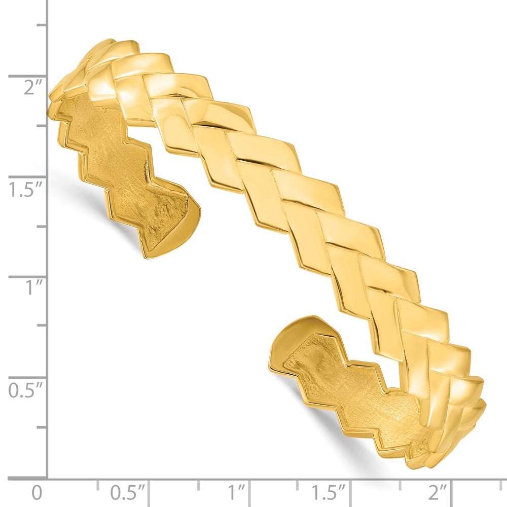 Sterling Silver Gold-plated Polished Cuff Bangle