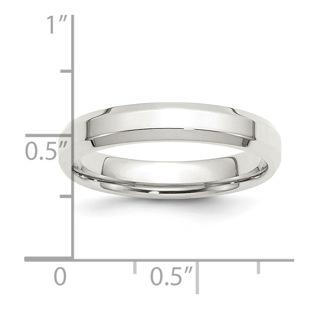 Sterling Silver 4mm Beveled Edge Size 10 Band