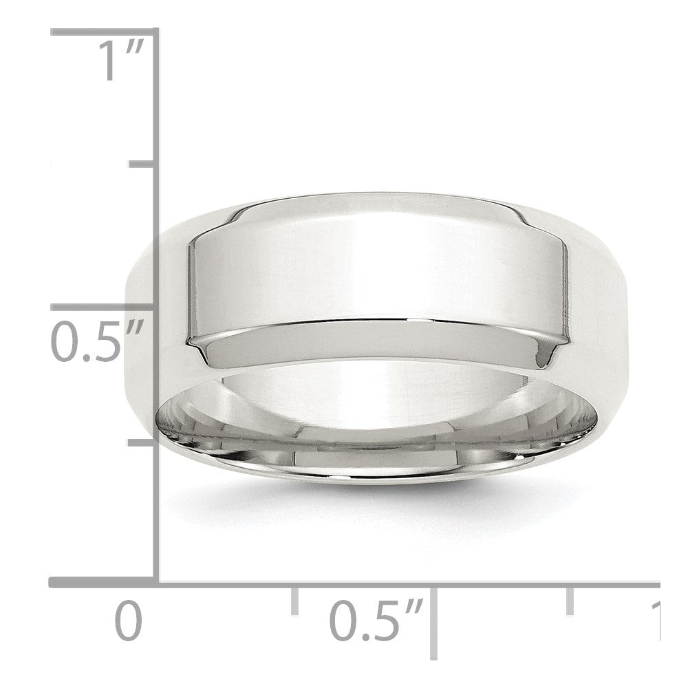 Sterling Silver 8mm Beveled Edge Size 5.5 Band