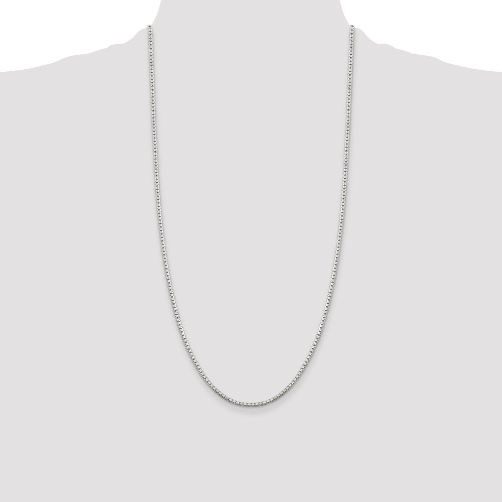 Sterling Silver 2mm 8 Sided Diamond-cut Box Chain