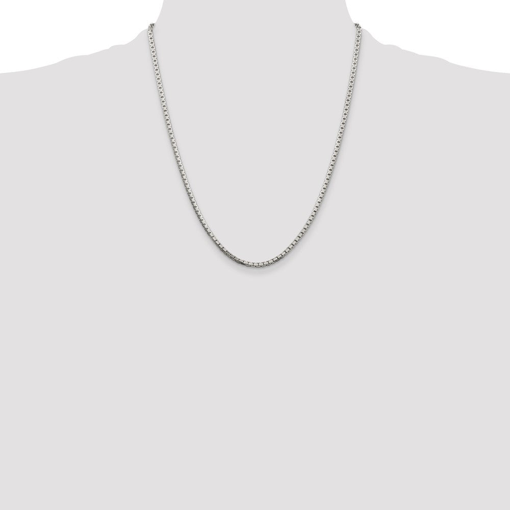 Sterling Silver 2.5mm 8 Sided Diamond-cut Box Chain