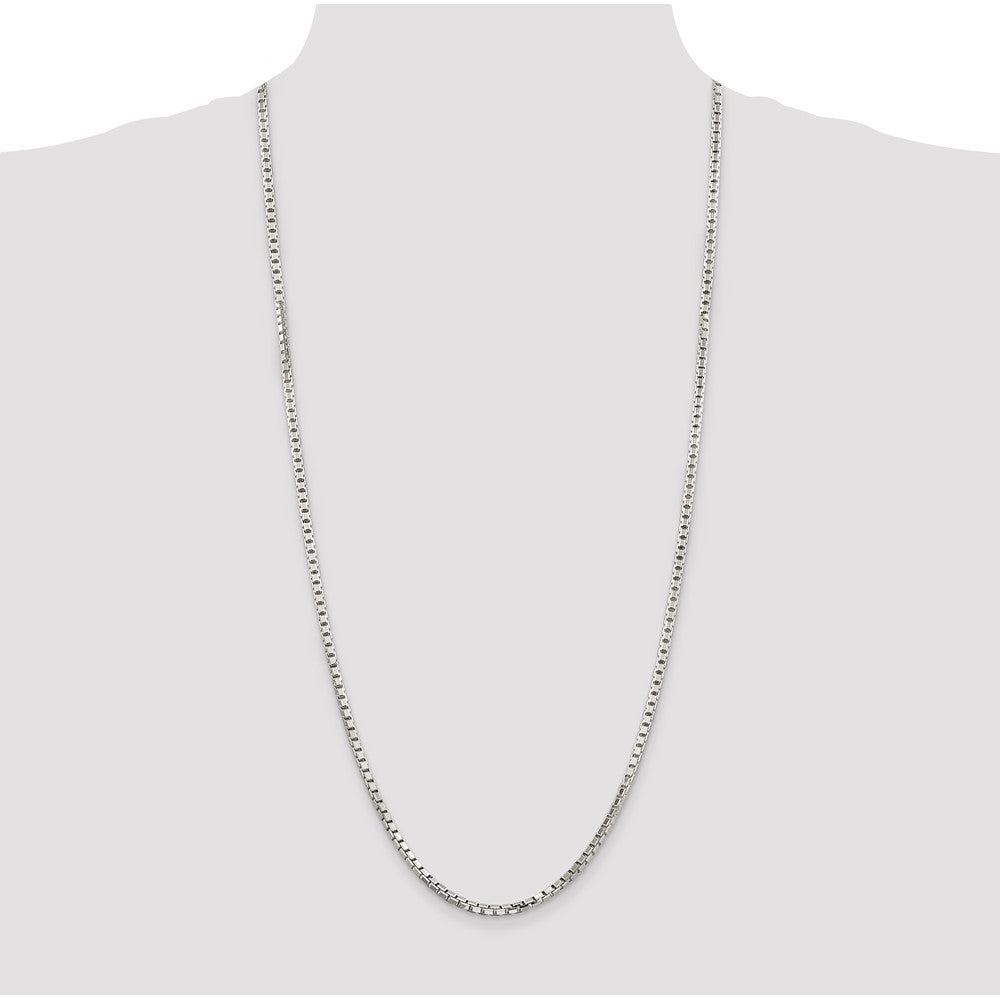 Sterling Silver 2.9mm 8 Sided Diamond-cut Box Chain