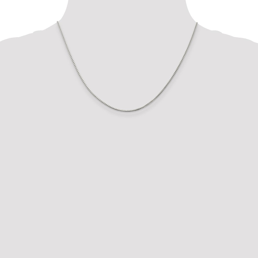 Sterling Silver Rhodium-plated 1.25mm Box Chain w/2in ext.