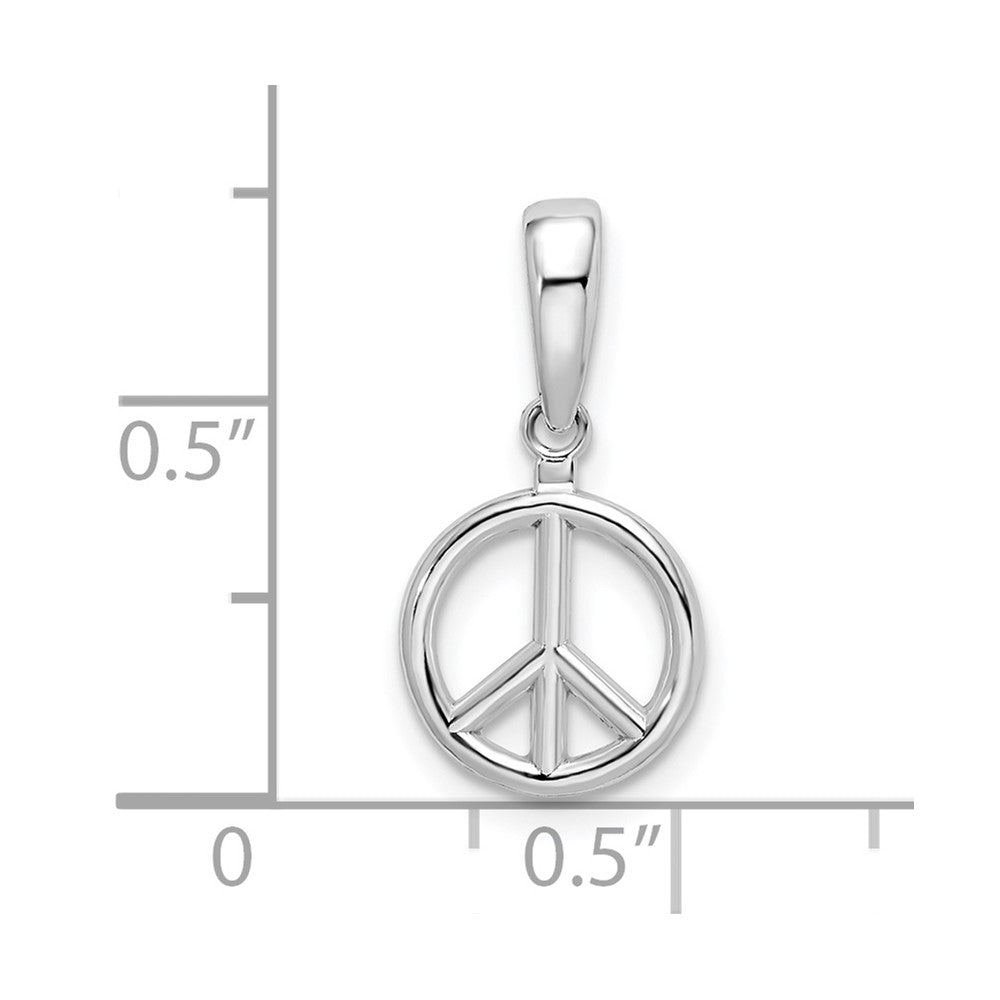 De-Ani Sterling Silver Rhodium-Plated Polished Peace Symbol Pendant