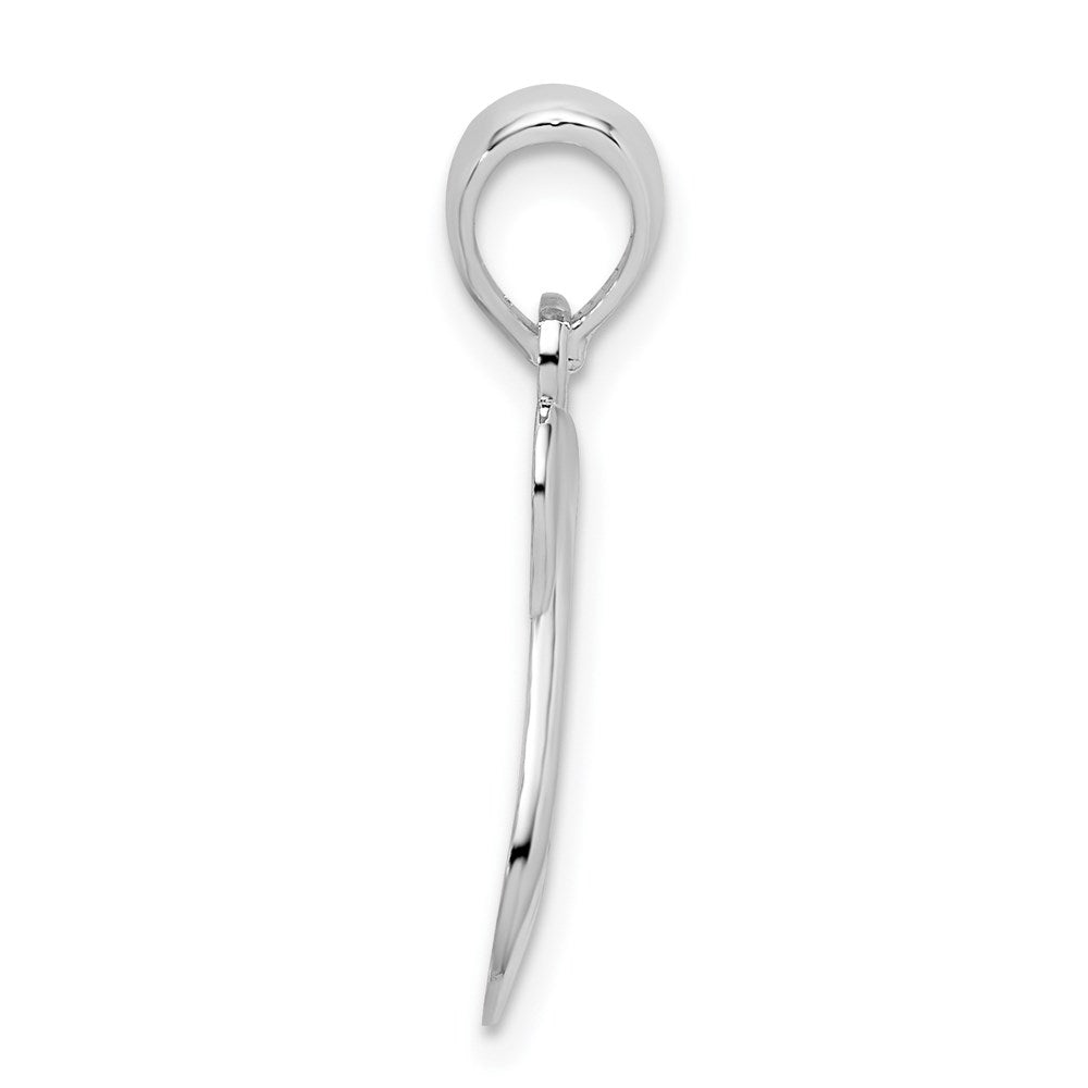 De-Ani Sterling Silver Rhodium-plated Polished Swan with Cut Out Pendant