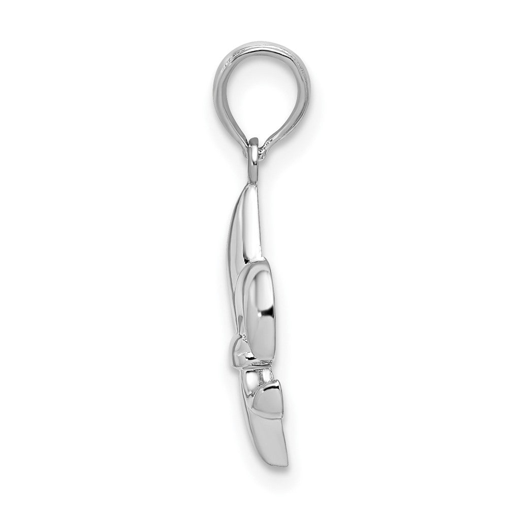 De-Ani Sterling Silver Rhodium-Plated Polished Fleur de lis Pendant