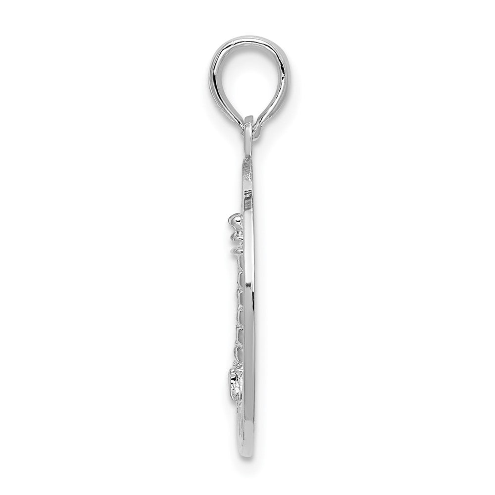 De-Ani Sterling Silver Rhodium-Plated Kennebunkport Circle with Lighthouse Pendant