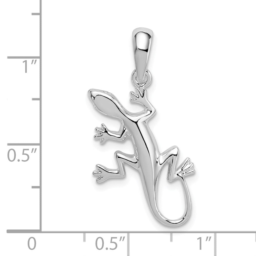 De-Ani Sterling Silver Rhodium-Plated Polished Gecko Pendant