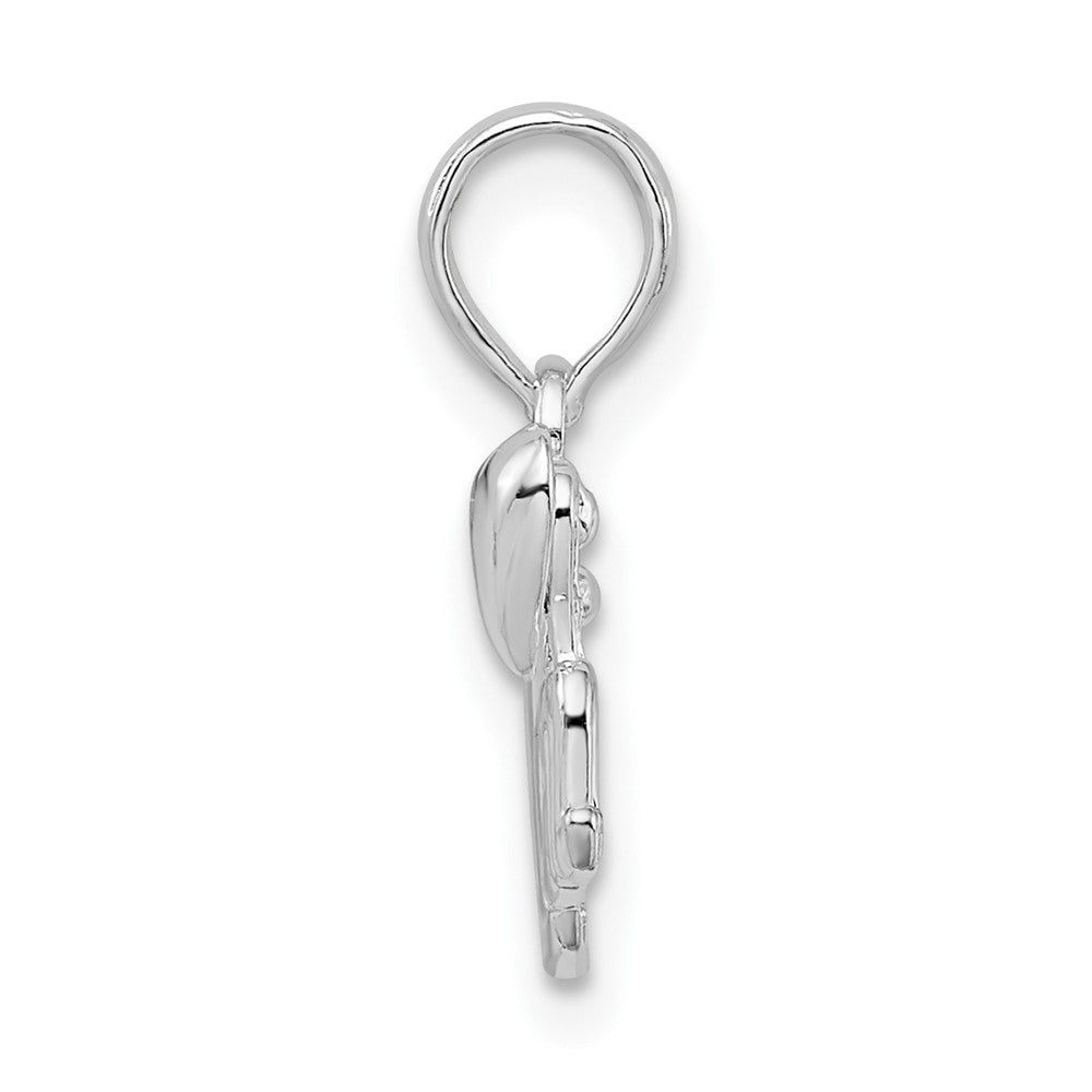 De-Ani Sterling Silver Polished Mom with Heart Pendant