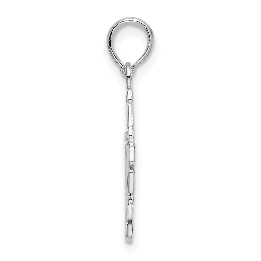 De-Ani Sterling Silver Rhodium-plated Polished I LOVE YOU Pendant