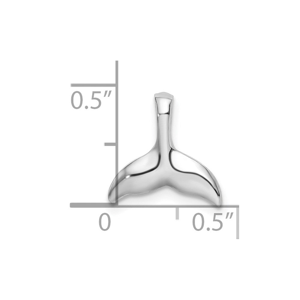 De-Ani Sterling Silver Rhodium-Plated Polished Mini Whale Tail Slide