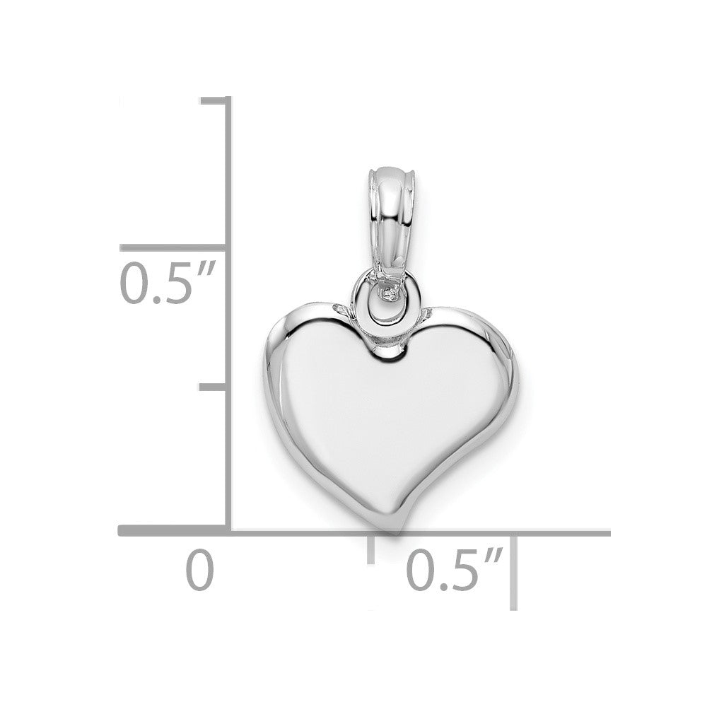 De-Ani Sterling Silver Rhodium-plated Polished Small Teardrop Heart Pendant