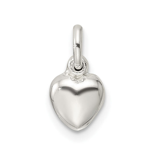 Sterling Silver Small Puffed Heart Charm