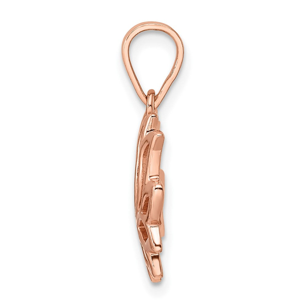 Sterling Silver Rose-tone Flash Gold-Plated Lotus Pendant