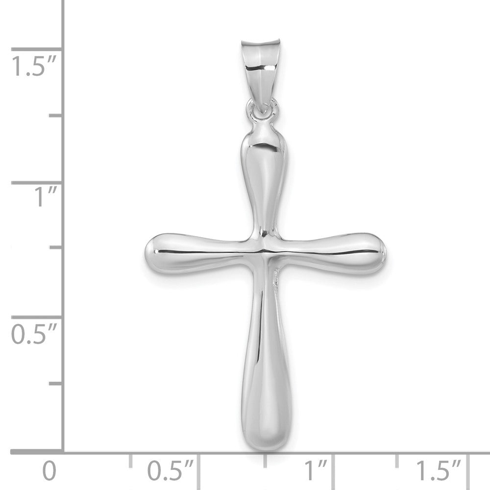 Sterling Silver Rhodium-plated Polished Cross Pendant