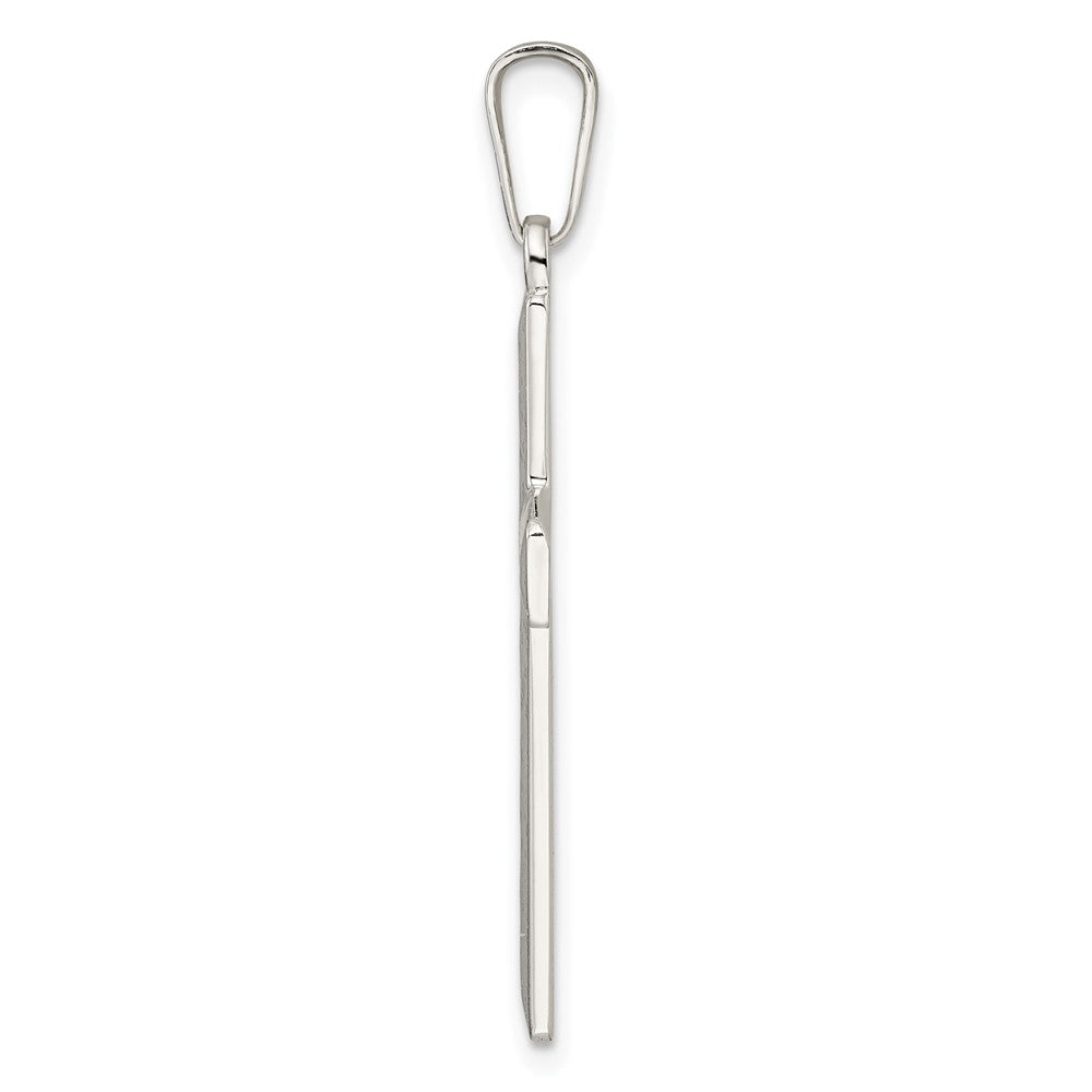 Sterling Silver Diamond-cut Latin Cross Pendant