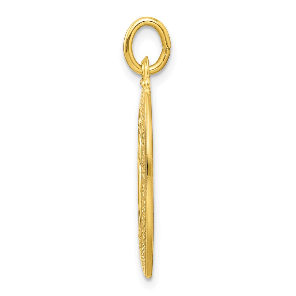 Sterling Silver Gold-tone Polished Solid Virgin Mary Medal Pendant