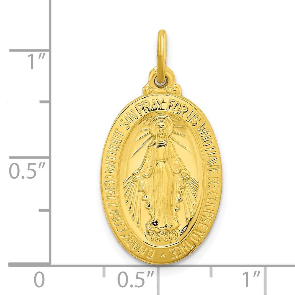 Sterling Silver Gold-tone Polished Solid Virgin Mary Medal Pendant