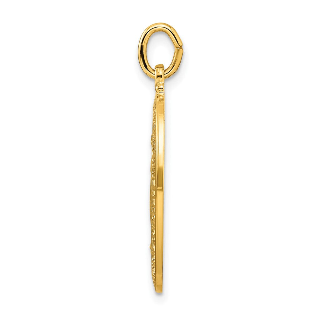 Sterling Silver Gold-tone Polished Solid Virgin Mary Medal Pendant
