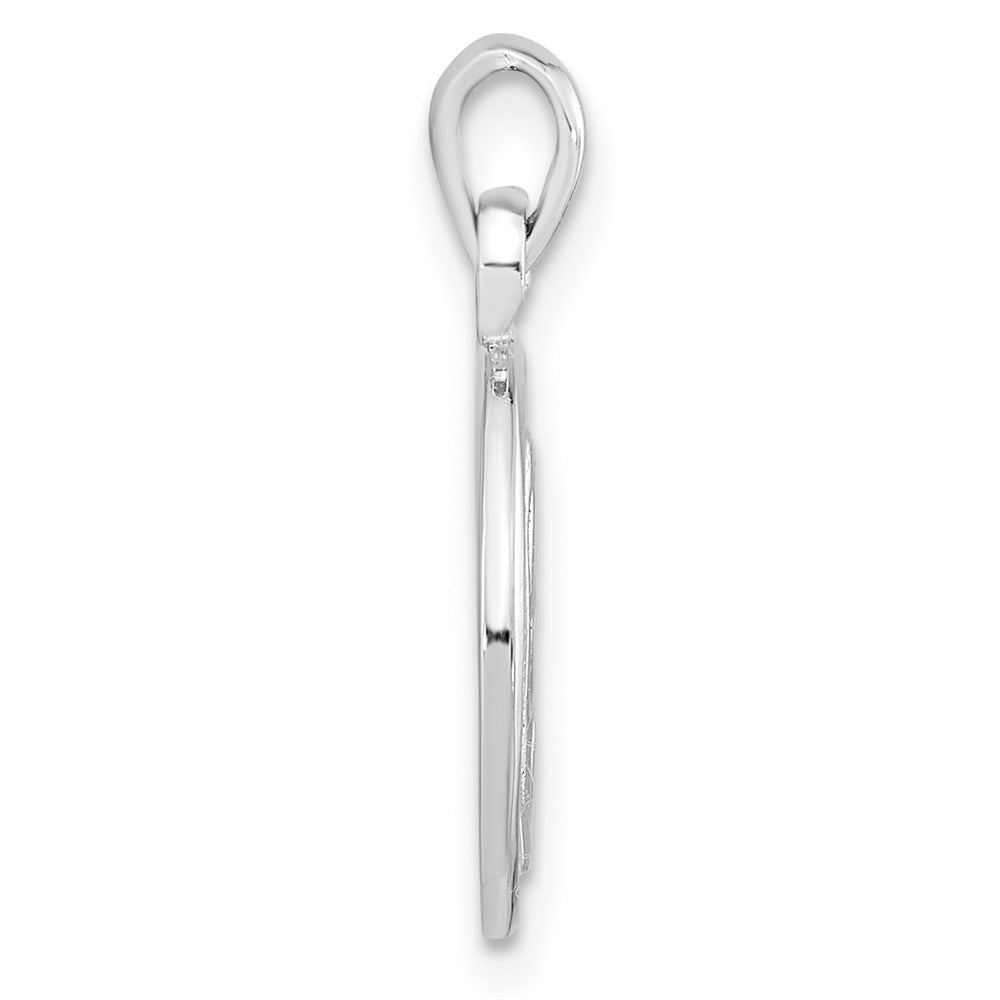 Sterling Silver Rhodium-plated Polished Mary Praying Pendant