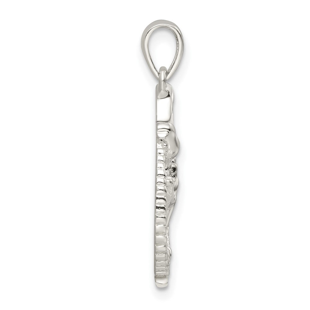 Sterling Silver Polished Dove with Hands Pendant
